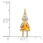 Load image into Gallery viewer, 14K Yellow Gold November Girl Birthstone Charm Birthstone Charm Pendant