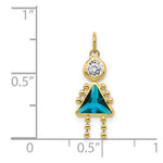 Load image into Gallery viewer, 14K Yellow Gold December Girl Birthstone Charm Birthstone Charm Pendant