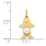 Load image into Gallery viewer, 14K Yellow Gold Boy 4mm Freshwater Cultured Pearl-June Birthstone Charm Pendant