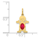 Load image into Gallery viewer, 14K Yellow Gold Boy 6x4 Oval Genuine Ruby-July Birthstone Charm Pendant