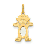 Load image into Gallery viewer, 14K Yellow Gold Girl 6x4 Oval Genuine Opal-October Birthstone Charm Pendant