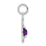 Load image into Gallery viewer, 14K White Gold Girl 6x4 Oval Genuine Amethyst-February Birthstone Charm Pendant
