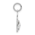 Load image into Gallery viewer, 14K White Gold Boy 6x4 Oval Genuine White Topaz-April Birthstone Charm Pendant