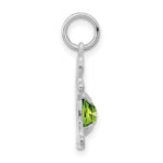 Load image into Gallery viewer, 14K White Gold Girl 6x4 Oval Genuine Peridot-August Birthstone Charm Pendant