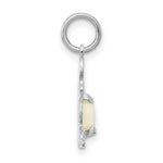 Load image into Gallery viewer, 14K White Gold Boy 6x4 Oval Genuine Opal-October Birthstone Charm Pendant