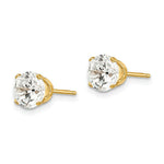 Load image into Gallery viewer, 14K Yellow Gold 6.5mm CZ stud earrings