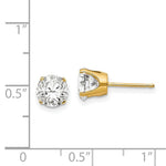 Load image into Gallery viewer, 14K Yellow Gold 6.5mm CZ stud earrings