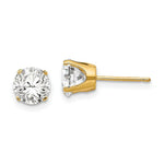 Load image into Gallery viewer, 14K Yellow Gold 6.5mm CZ stud earrings