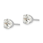 Load image into Gallery viewer, 14k White Gold 6.5mm CZ stud earrings