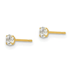 Load image into Gallery viewer, 14K Yellow Gold 3mm Round CZ Post Earrings