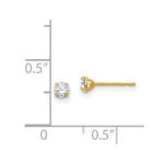 Load image into Gallery viewer, 14K Yellow Gold 3mm Round CZ Post Earrings