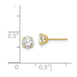 Load image into Gallery viewer, 14K Yellow Gold 5mm Round CZ Post Earrings