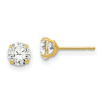 Load image into Gallery viewer, 14K Yellow Gold 5mm Round CZ Post Earrings