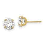 Load image into Gallery viewer, 14K Yellow Gold 6mm Round CZ Post Earrings