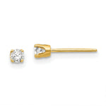 Load image into Gallery viewer, 14K Yellow Gold 2.75mm CZ stud earrings
