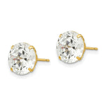 Load image into Gallery viewer, 14K Yellow Gold 9mm Round CZ Post Earrings