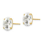 Load image into Gallery viewer, 14K Yellow Gold 11mm Round CZ Post Earrings