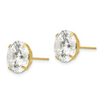 Load image into Gallery viewer, 14K Yellow Gold 12mm Round CZ Post Earrings