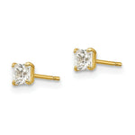Load image into Gallery viewer, 14K Yellow Gold 3mm Square CZ Post Earrings