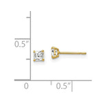 Load image into Gallery viewer, 14K Yellow Gold 3mm Square CZ Post Earrings