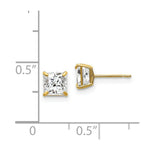 Load image into Gallery viewer, 14K Yellow Gold 5mm Square CZ Post Earrings