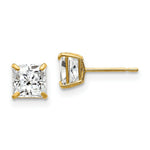 Load image into Gallery viewer, 14K Yellow Gold 5mm Square CZ Post Earrings