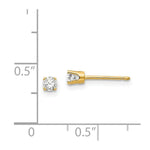 Load image into Gallery viewer, 14K Yellow Gold 3mm CZ stud earrings