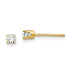 Load image into Gallery viewer, 14K Yellow Gold 3mm CZ stud earrings