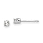 Load image into Gallery viewer, 14k White Gold 3mm CZ stud earrings