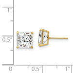 Load image into Gallery viewer, 14K Yellow Gold 7mm Square CZ Post Earrings