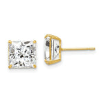 Load image into Gallery viewer, 14K Yellow Gold 8mm Square CZ Post Earrings