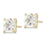 Load image into Gallery viewer, 14K Yellow Gold 10mm Square CZ Post Earrings