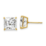 Load image into Gallery viewer, 14K Yellow Gold 10mm Square CZ Post Earrings