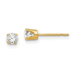 Load image into Gallery viewer, 14K Yellow Gold 3.5mm CZ stud earrings