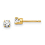 Load image into Gallery viewer, 14K Yellow Gold 3.75mm CZ stud earrings
