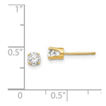 Load image into Gallery viewer, 14K Yellow Gold 4mm CZ stud earrings