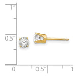 Load image into Gallery viewer, 14K Yellow Gold 4.25mm CZ stud earrings