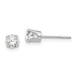 Load image into Gallery viewer, 14k White Gold 4.25mm CZ stud earrings