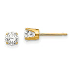 Load image into Gallery viewer, 14K Yellow Gold 4.5mm CZ stud earrings