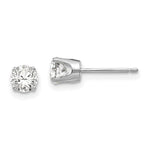 Load image into Gallery viewer, 14k White Gold 4.5mm CZ stud earrings