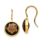 Load image into Gallery viewer, 14K Yellow Gold Round 7 1/2 Carats Smoky Quartz Earrings