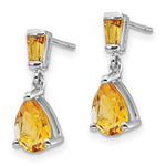 Load image into Gallery viewer, 14K White Gold Citrine Dangle Post Earrings