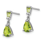 Load image into Gallery viewer, 14K White Gold Peridot Dangle Post Earrings