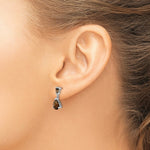 Load image into Gallery viewer, 14K White Gold Smoky Quartz Dangle Post Earrings