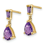 Load image into Gallery viewer, 14K Yellow Gold Amethyst Dangle Post Earrings, 1.2-Carat Gemweight