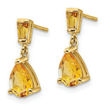 Load image into Gallery viewer, 14K Yellow Gold Citrine Dangle Post Earrings
