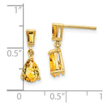 Load image into Gallery viewer, 14K Yellow Gold Citrine Dangle Post Earrings