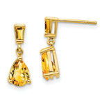 Load image into Gallery viewer, 14K Yellow Gold Citrine Dangle Post Earrings