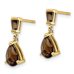 Load image into Gallery viewer, 14K Yellow Gold Smokey Topaz Post Earrings