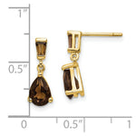 Load image into Gallery viewer, 14K Yellow Gold Smokey Topaz Post Earrings